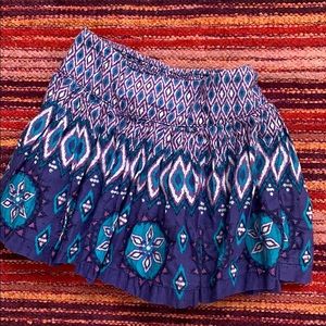 Justice Mini Skirt, Boho Skirt, Purple Blue Mini Skirt, Skirt with Undershorts
